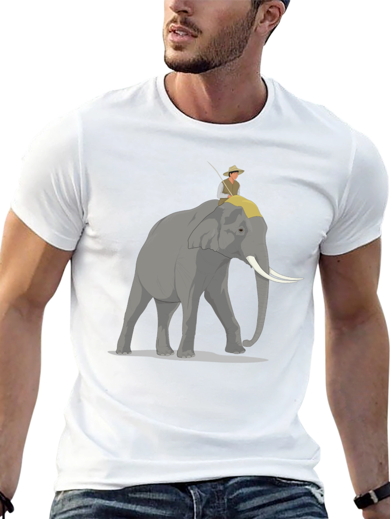 Elephant Rider Graphic Tee - Adventure Style