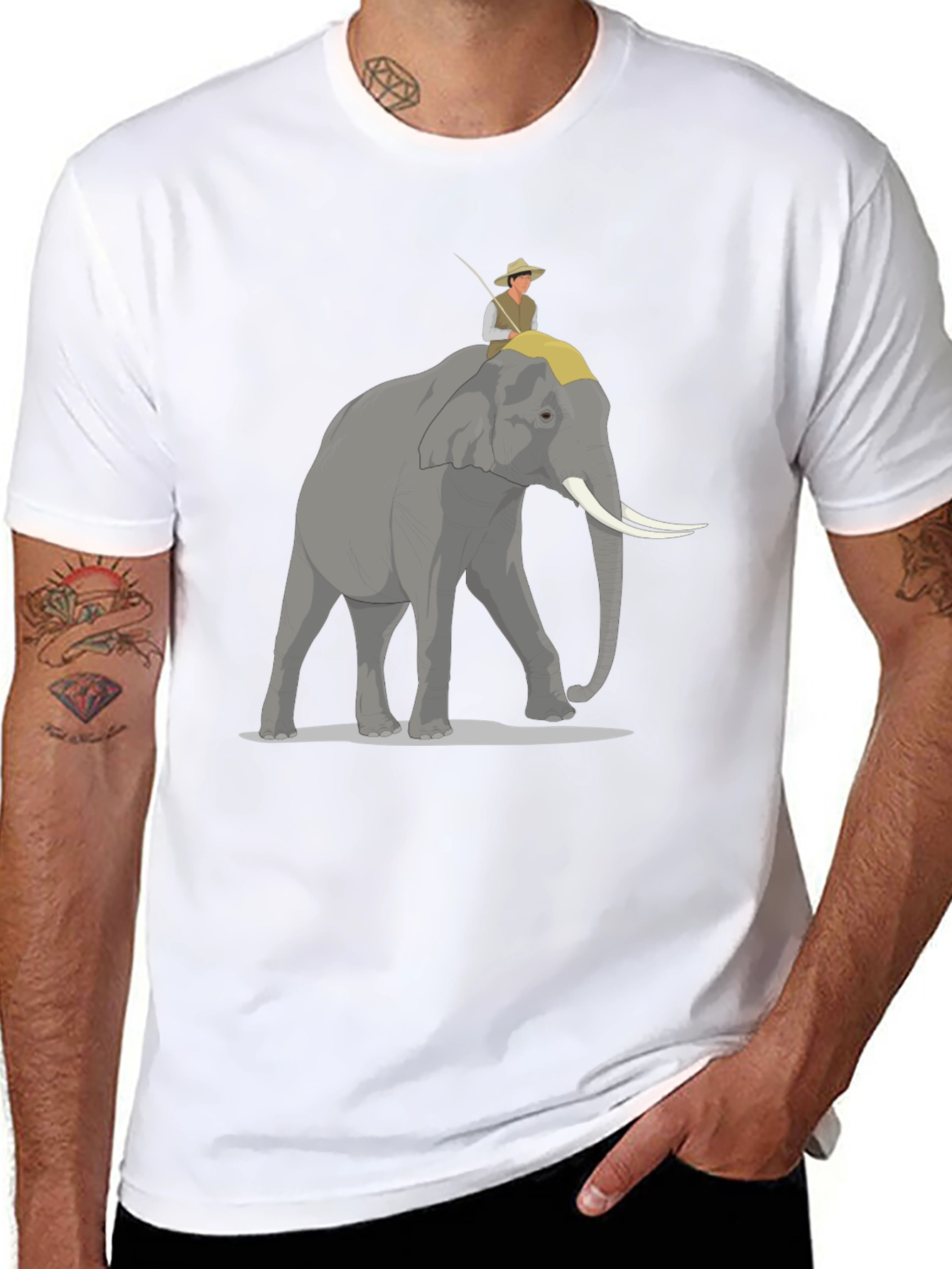 Elephant Rider Graphic Tee - Adventure Style
