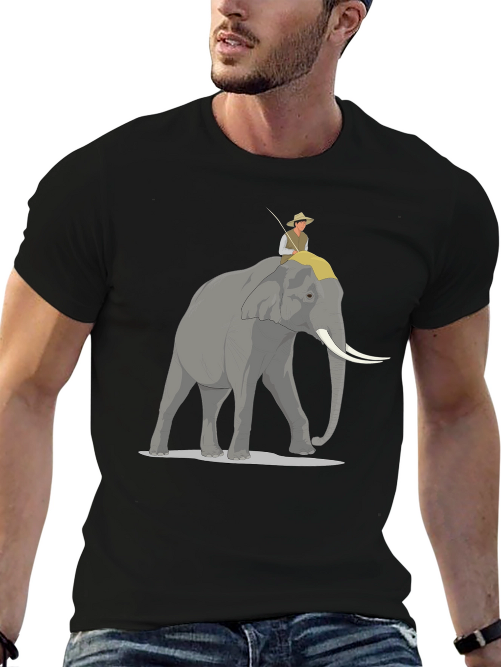 Elephant Rider Graphic Tee - Adventure Style