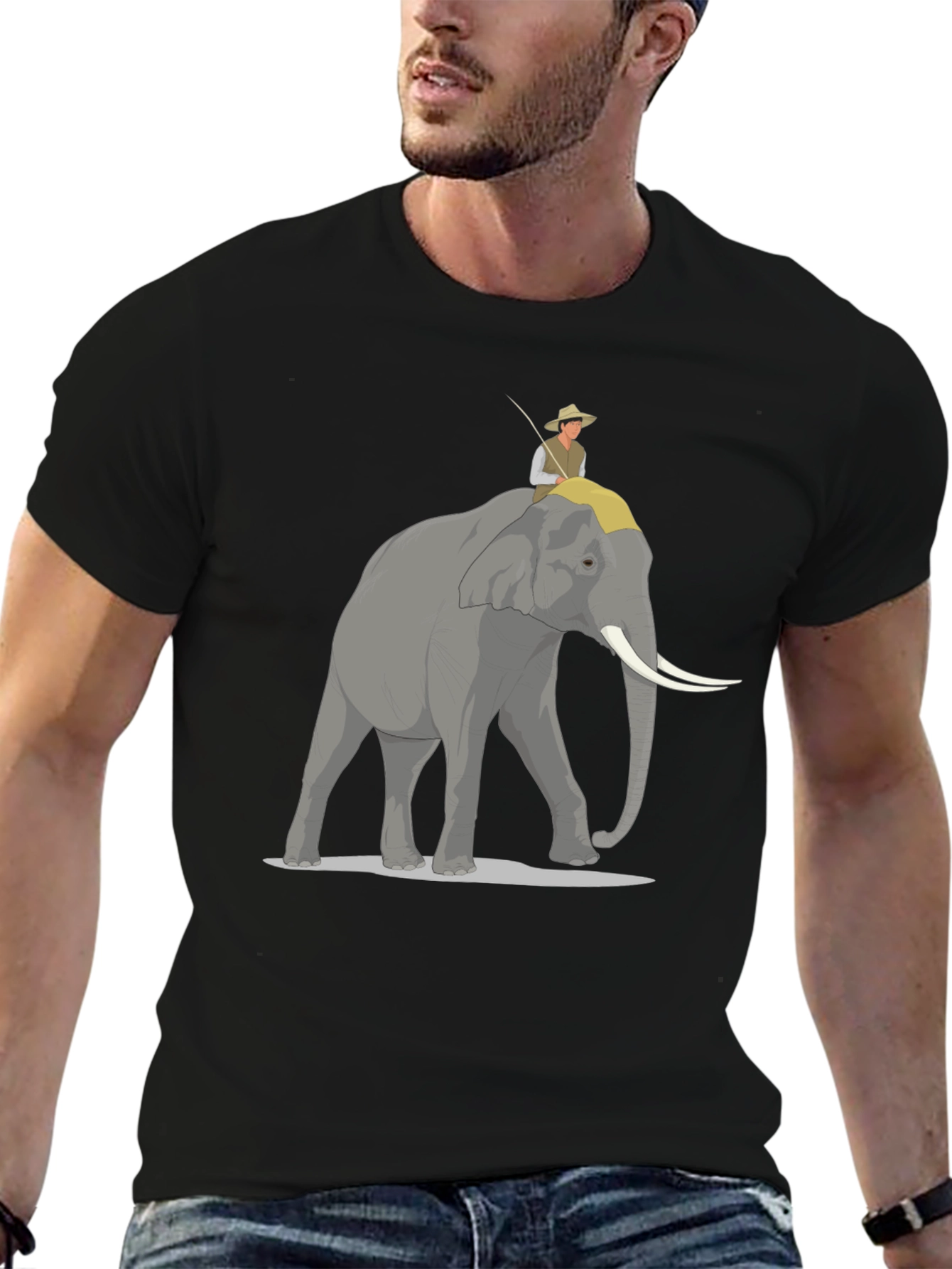 Elephant Rider Graphic Tee - Adventure Style