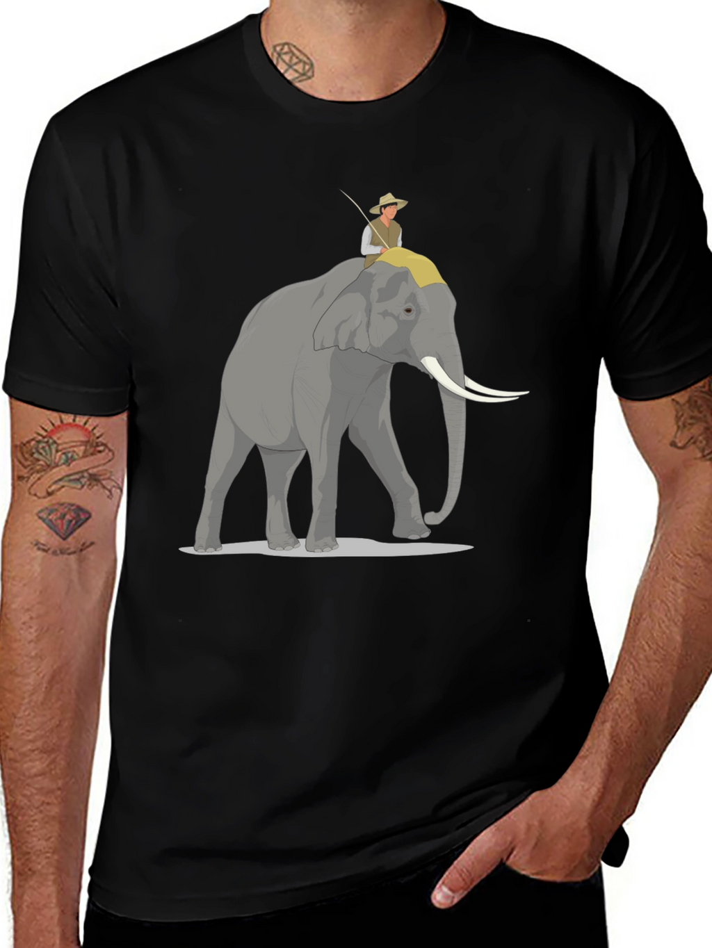 Elephant Rider Graphic Tee - Adventure Style