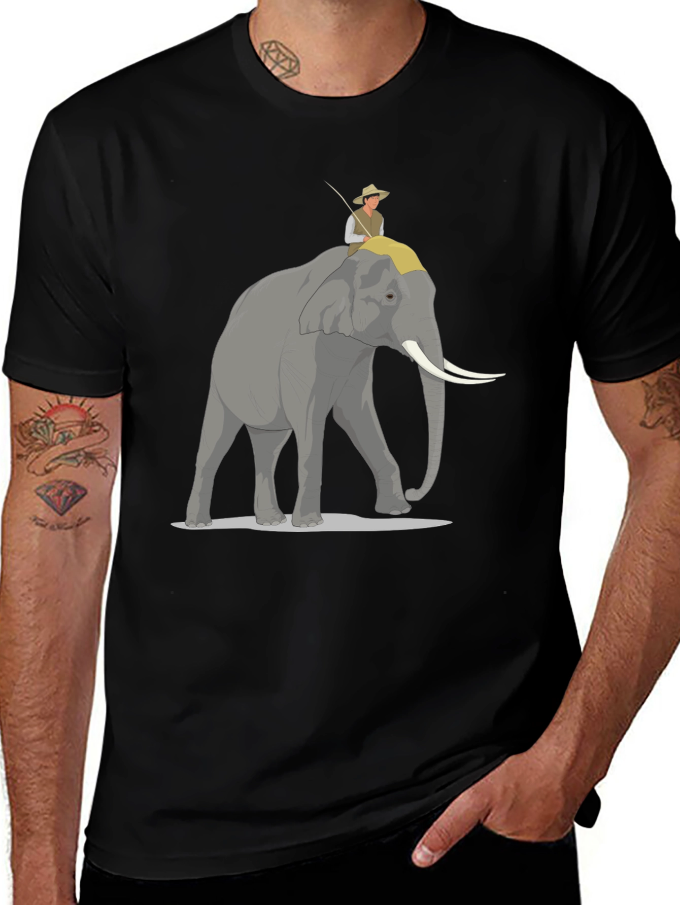 Elephant Rider Graphic Tee - Adventure Style