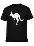 Kangaroo Graphic Tee - Black Cotton T-Shirt