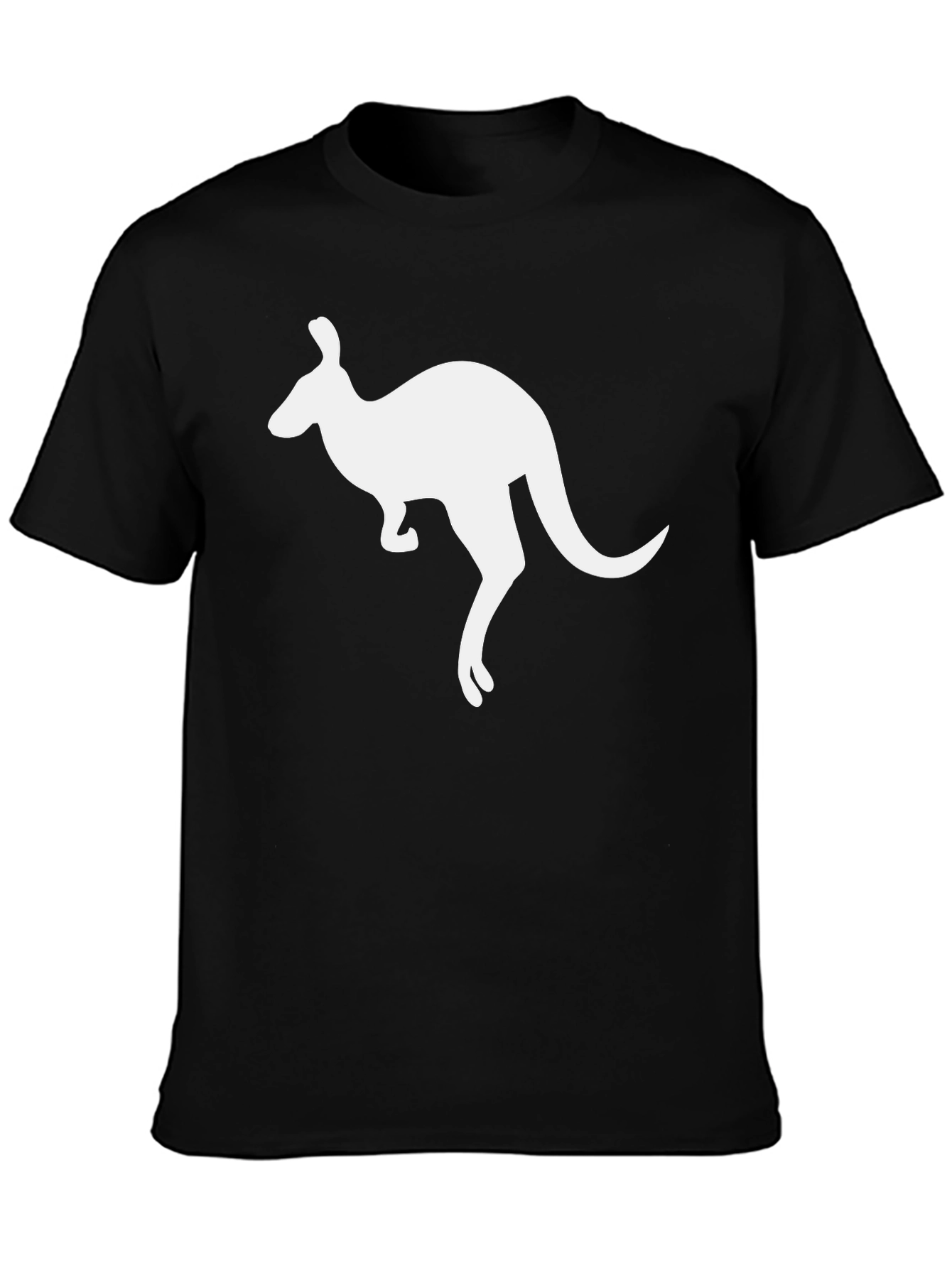 Kangaroo Graphic Tee - Black Cotton T-Shirt