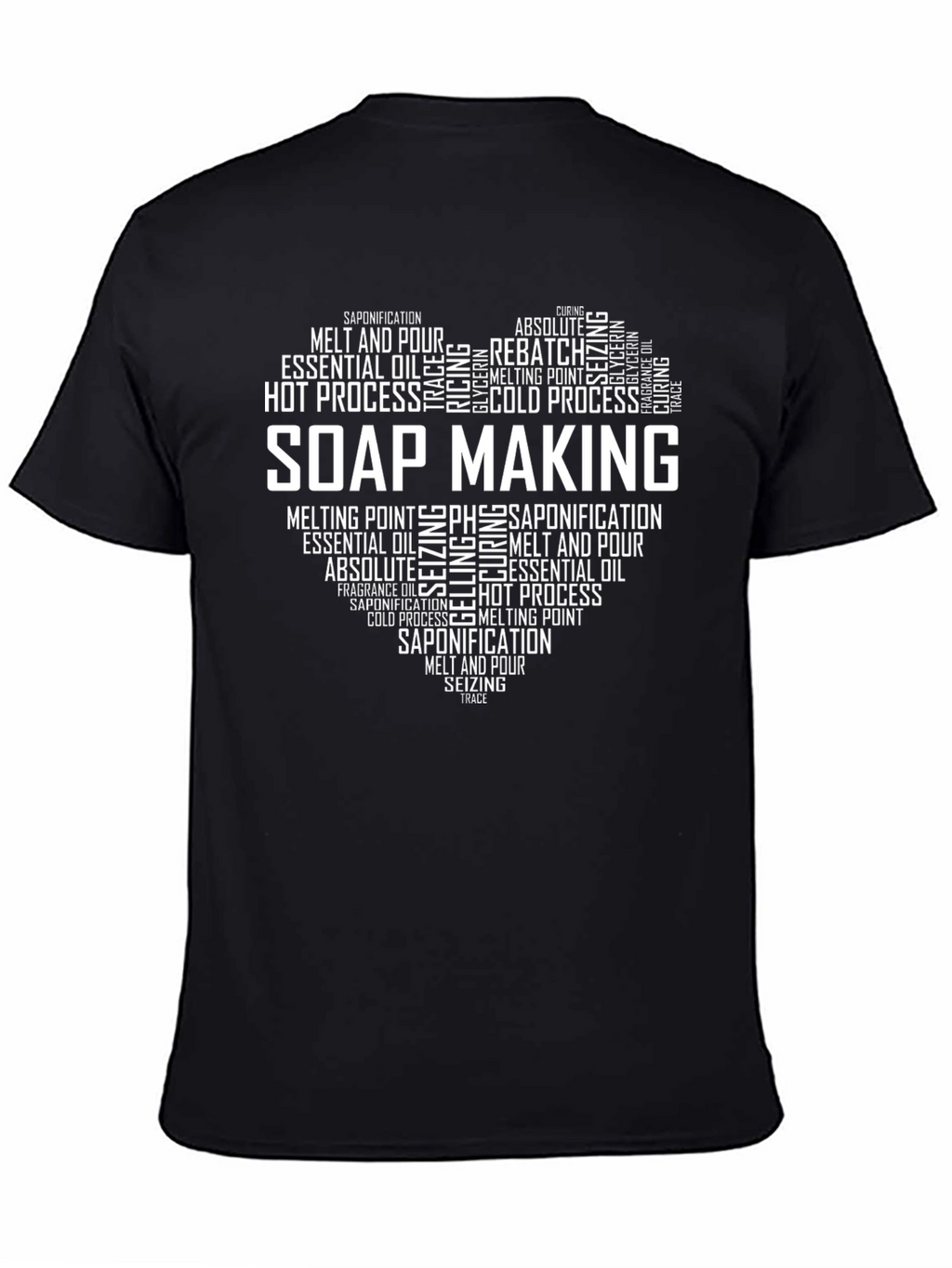 Soap Making Heart Graphic T-Shirt - Black Cotton Tee