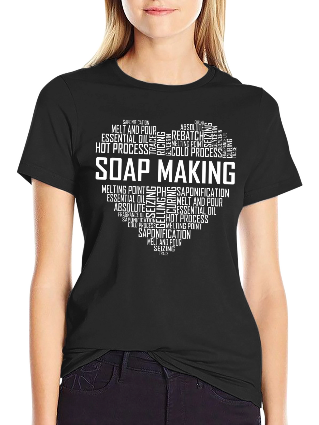 Soap Making Heart Graphic T-Shirt - Black Cotton Tee