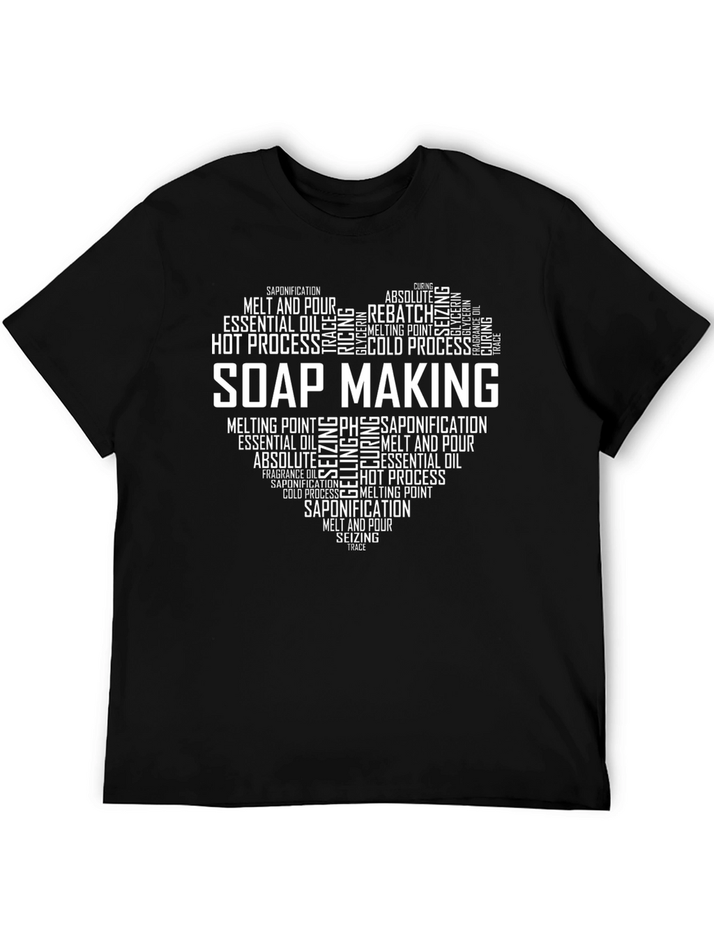 Soap Making Heart Graphic T-Shirt - Black Cotton Tee