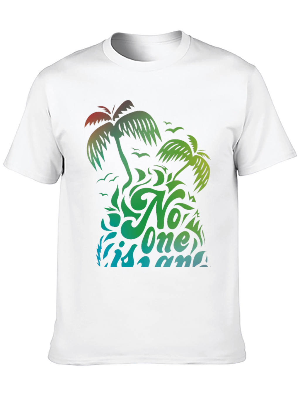 No One Is An Island Palm Tree Graphic Tee