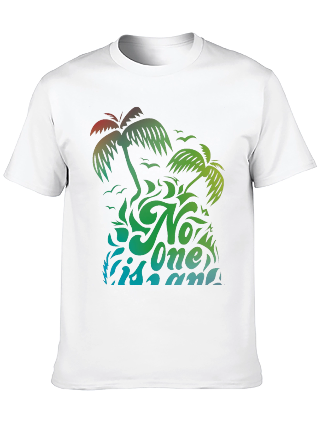 No One Is An Island Palm Tree Graphic Tee
