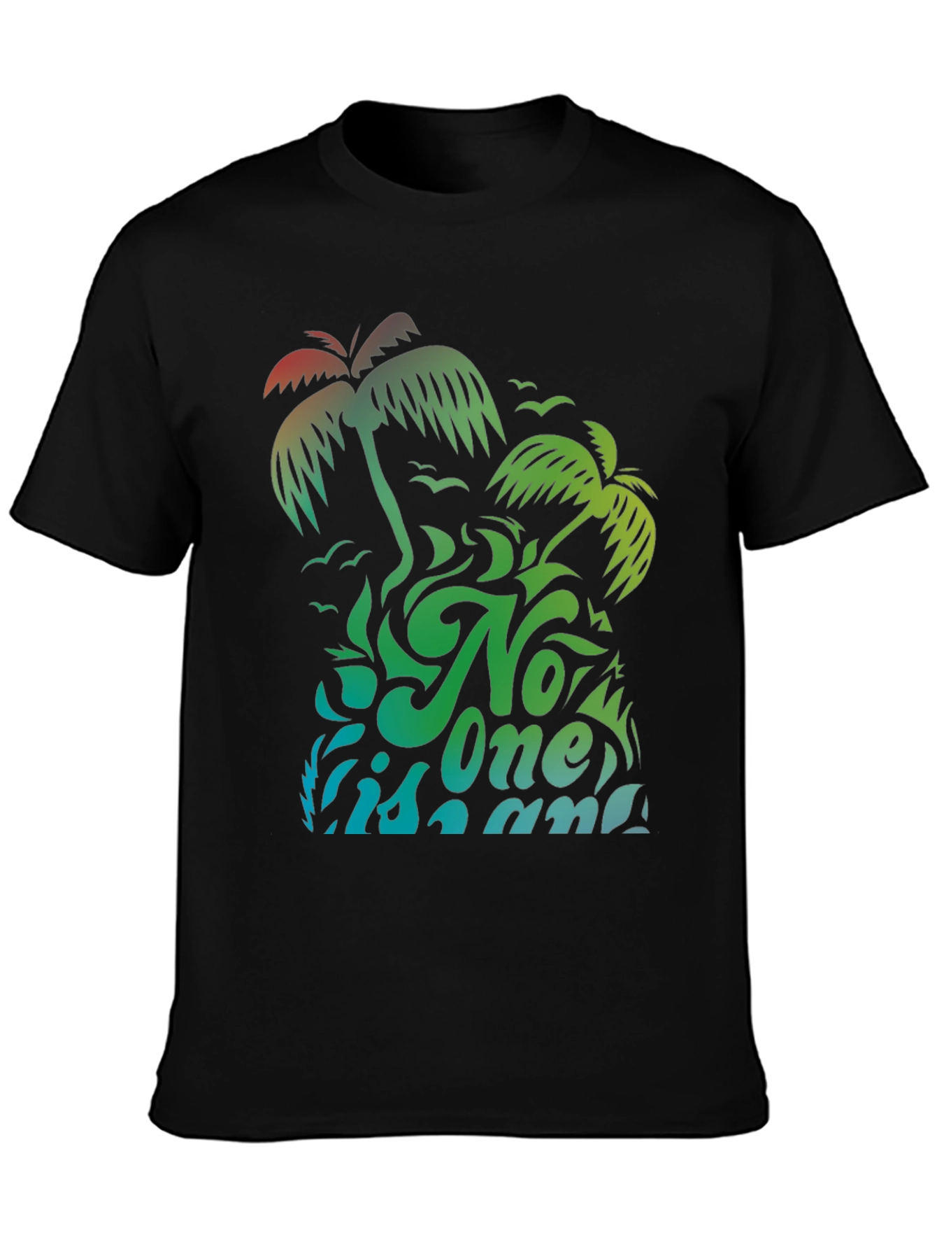 No One Is An Island Palm Tree Graphic Tee