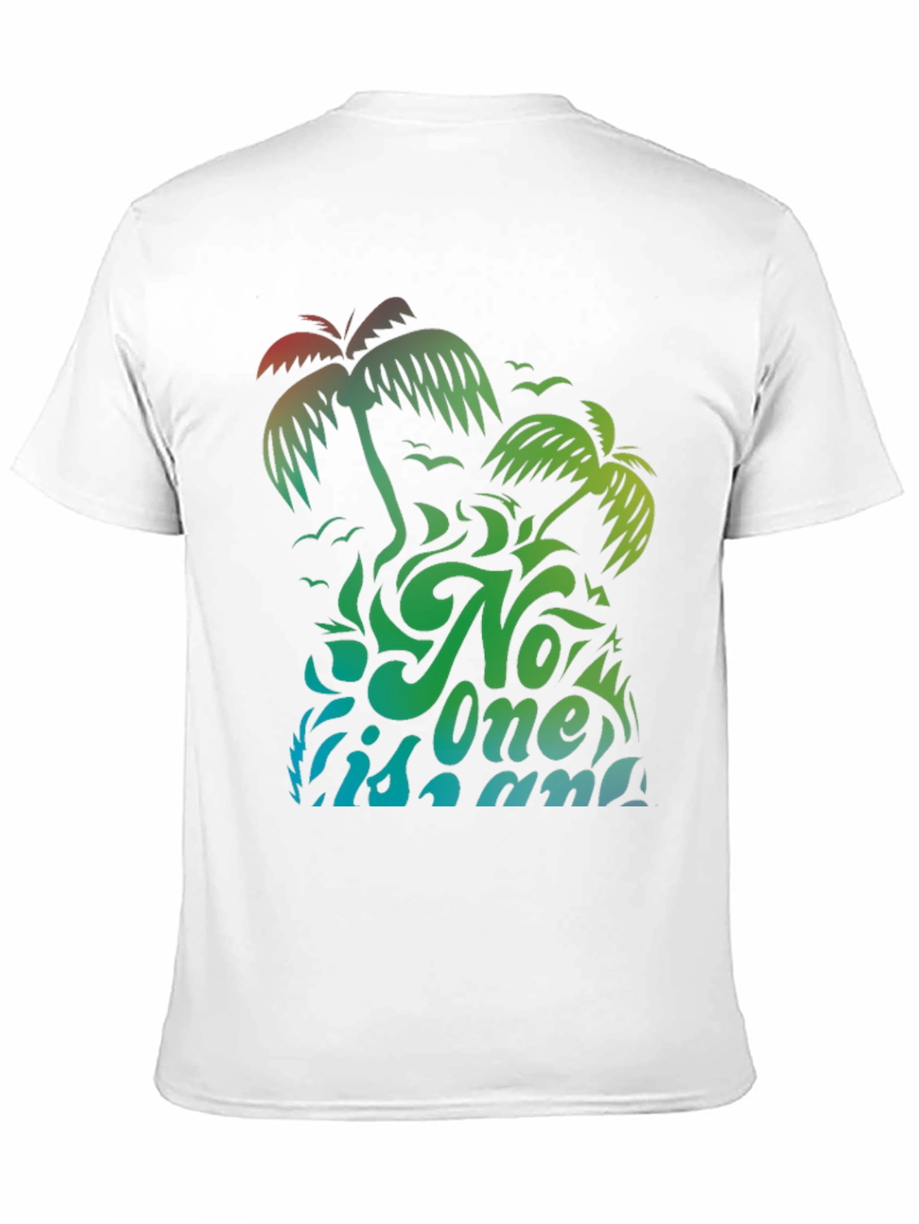 No One Is An Island Palm Tree Graphic Tee