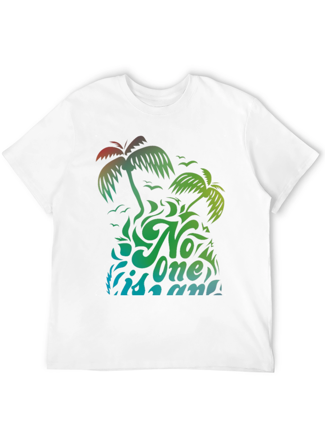 No One Is An Island Palm Tree Graphic Tee