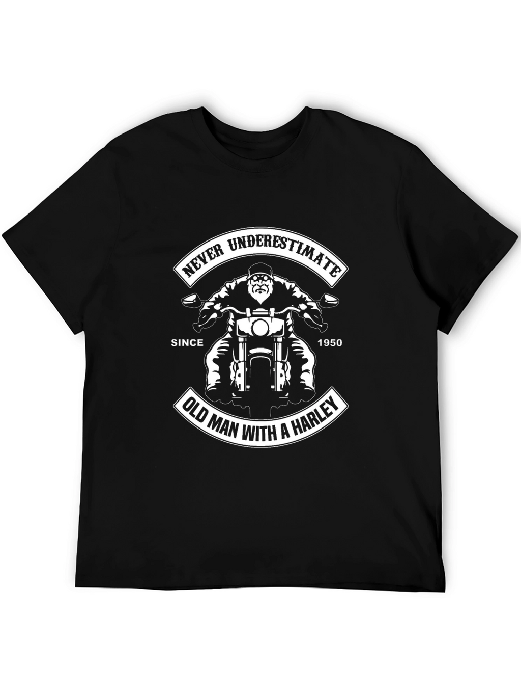 Never Underestimate Old Man with a Harley T-Shirt