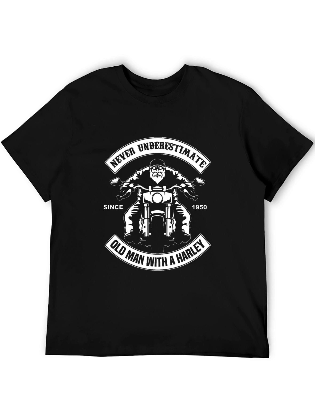 Never Underestimate Old Man with a Harley T-Shirt