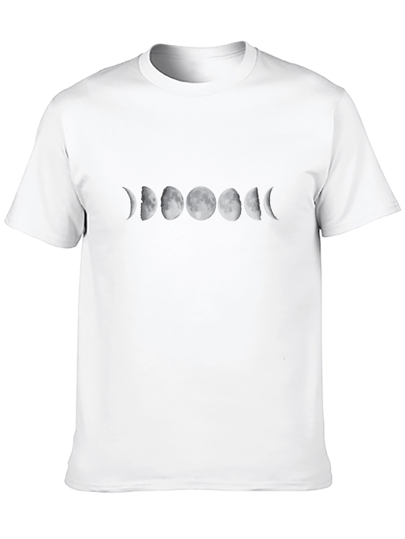 Moon Phases Black T-Shirt - Celestial Design