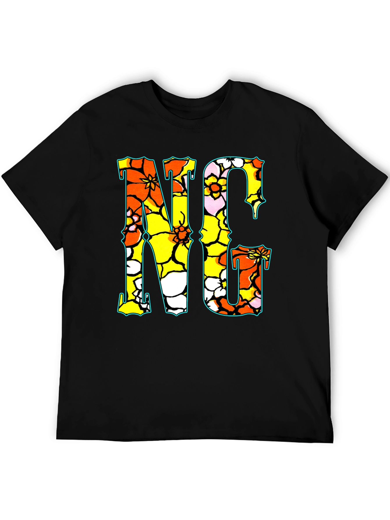 Floral NC Graphic Print Crew Neck T-Shirt