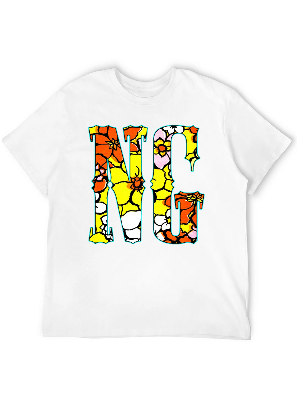 Floral NC Graphic Print Crew Neck T-Shirt