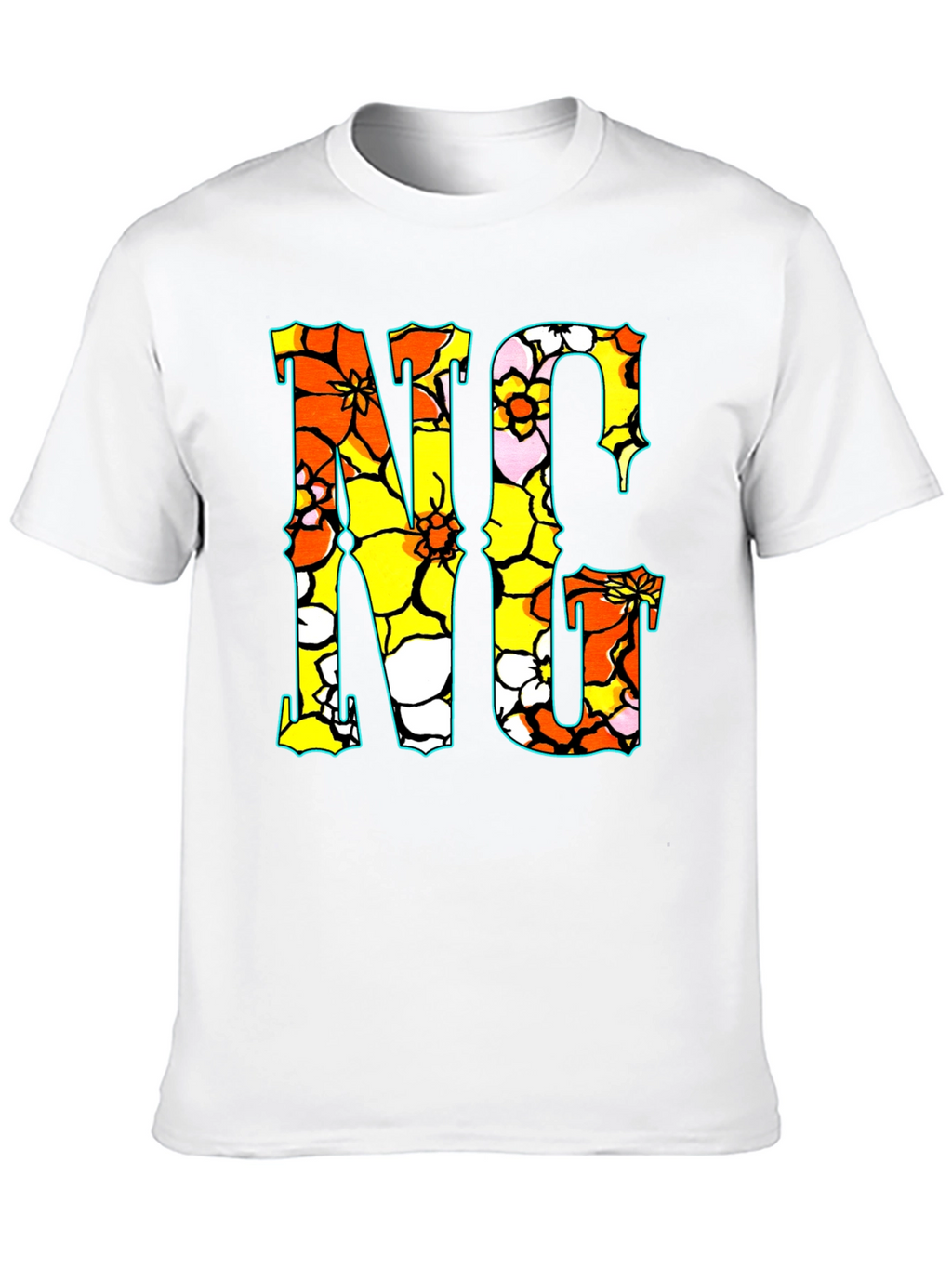 Floral NC Graphic Print Crew Neck T-Shirt