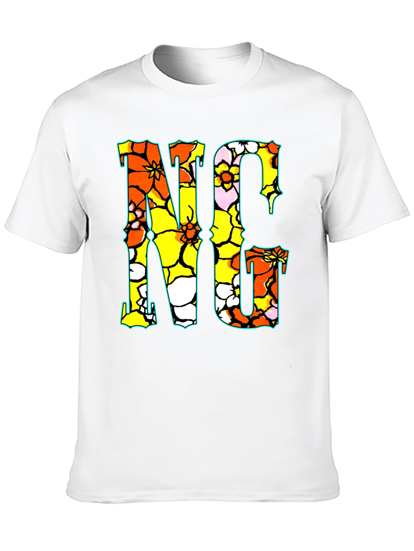 Floral NC Graphic Print Crew Neck T-Shirt