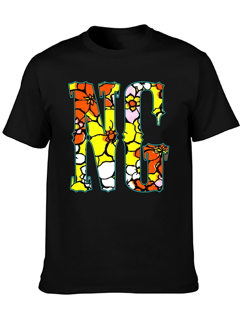 Floral NC Graphic Print Crew Neck T-Shirt