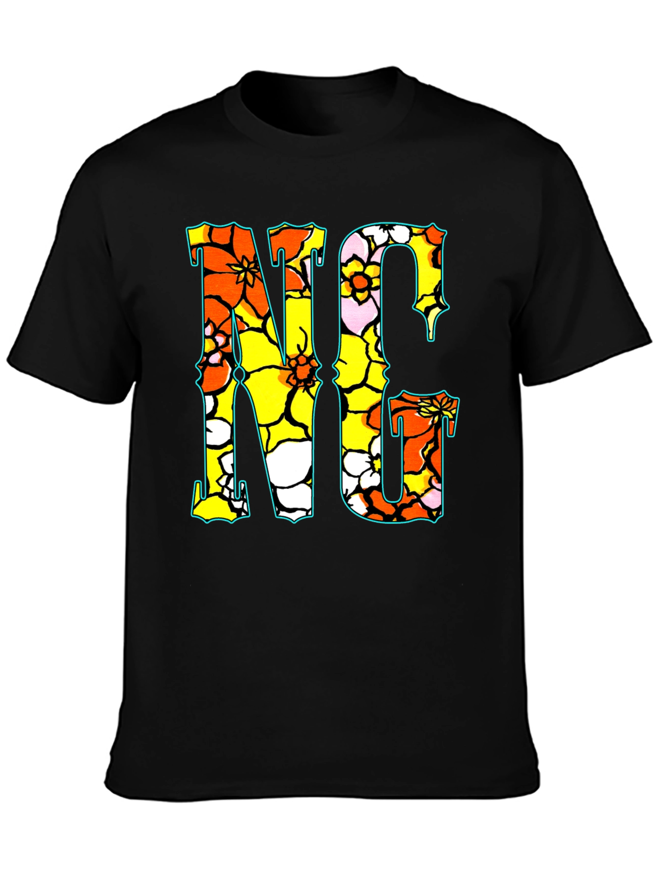 Floral NC Graphic Print Crew Neck T-Shirt