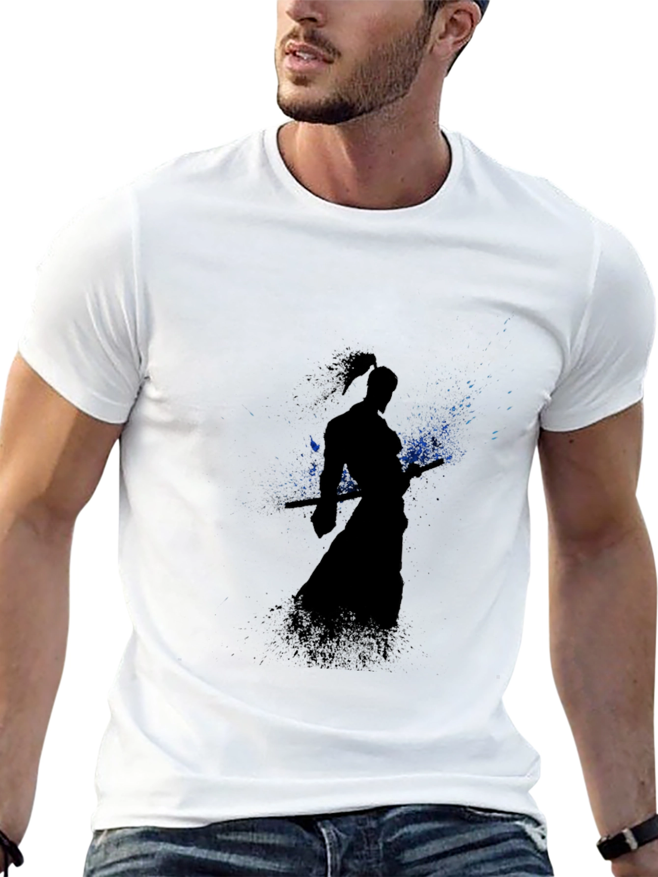 Samurai Silhouette Graphic T-Shirt