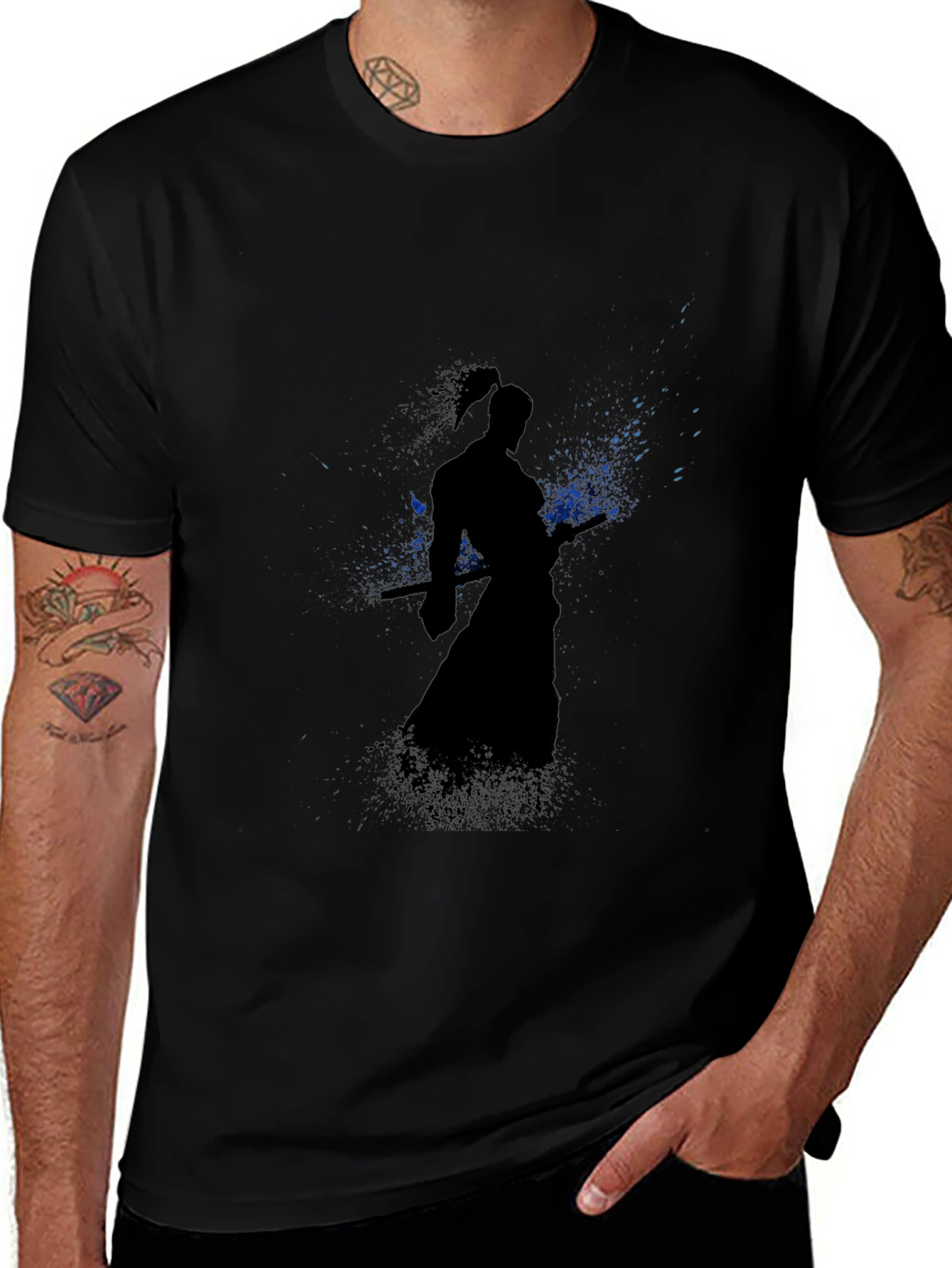 Samurai Silhouette Graphic T-Shirt