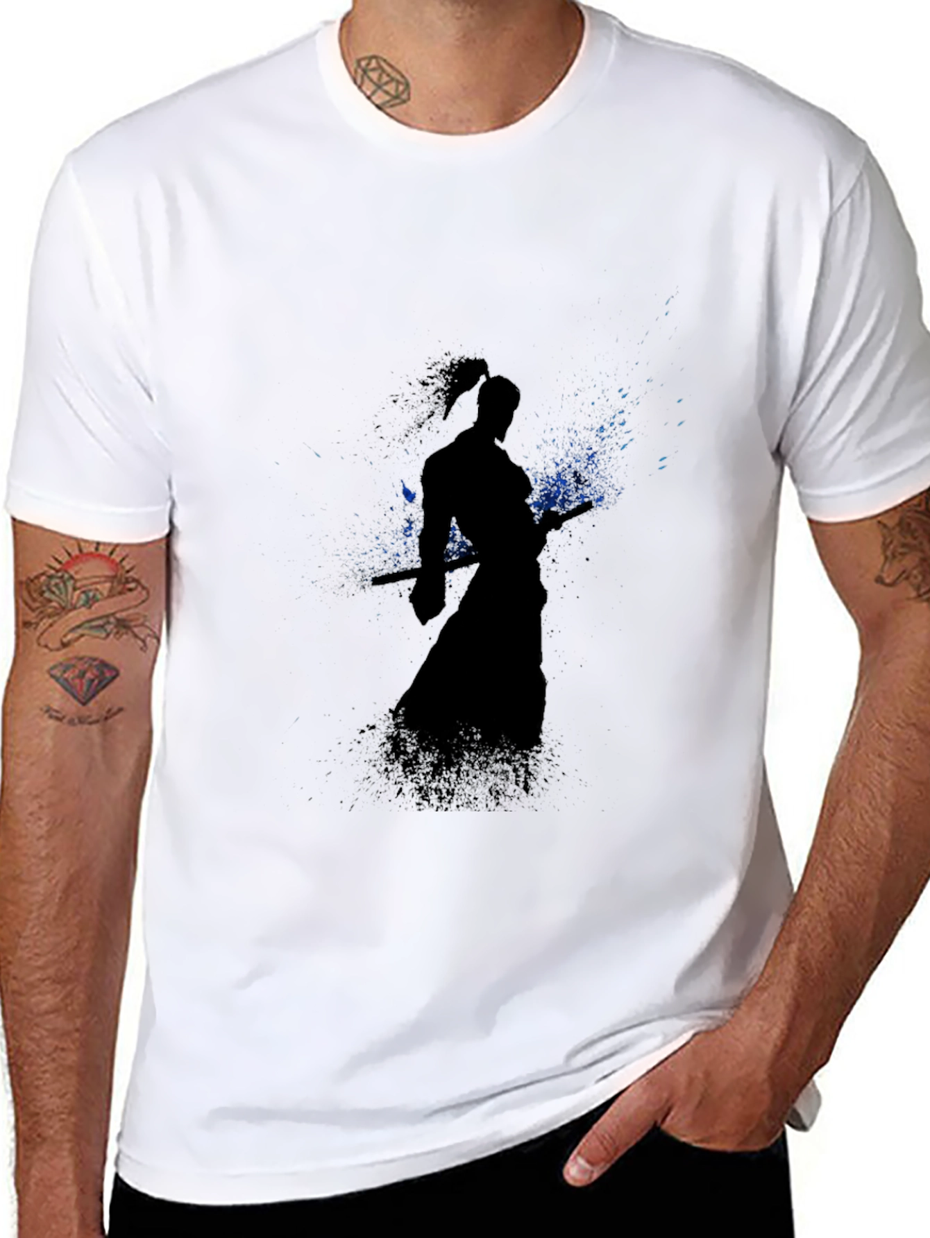 Samurai Silhouette Graphic T-Shirt