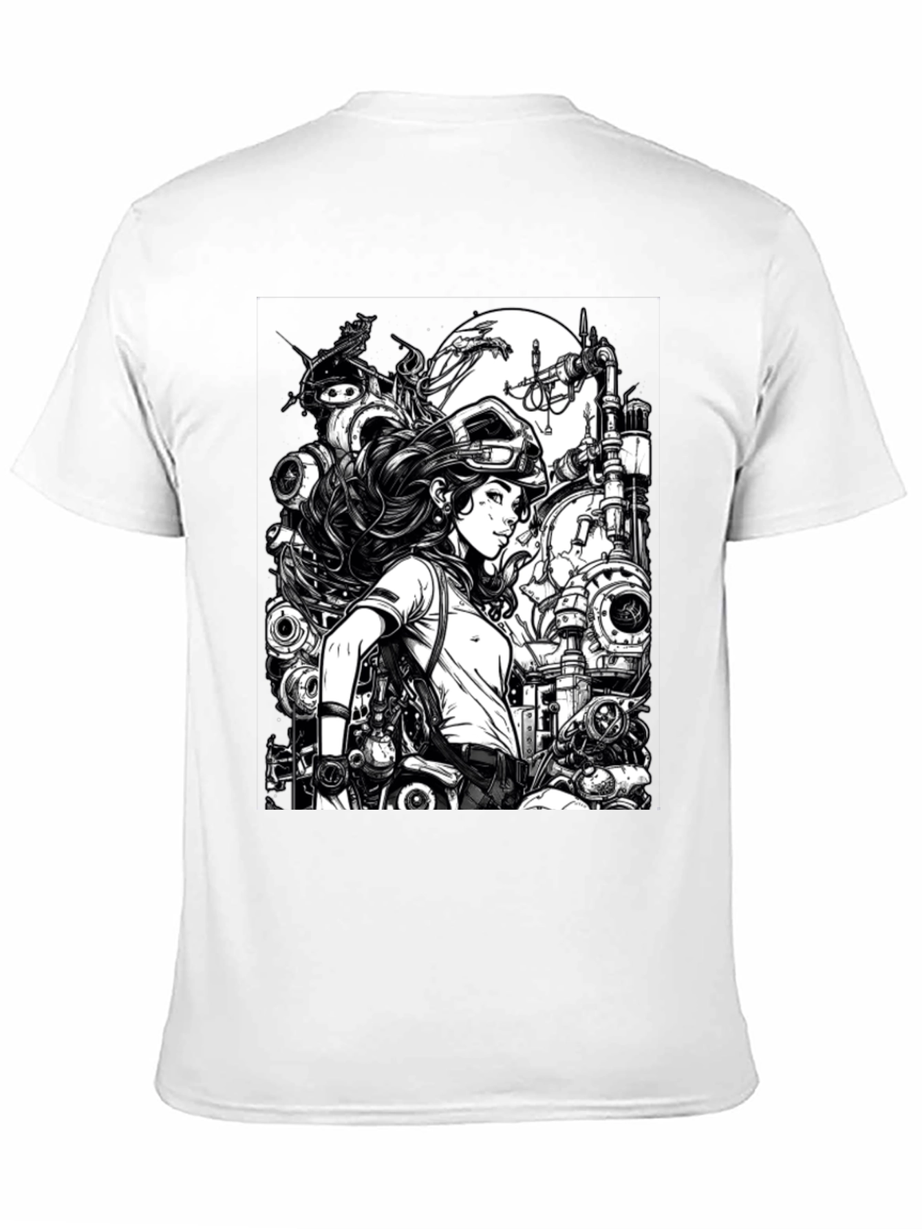 Steampunk Engineer Graphic Tee - Cool Black T-Shirt