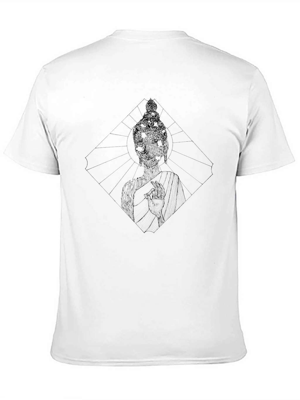Geometric Buddha Black Graphic Tee