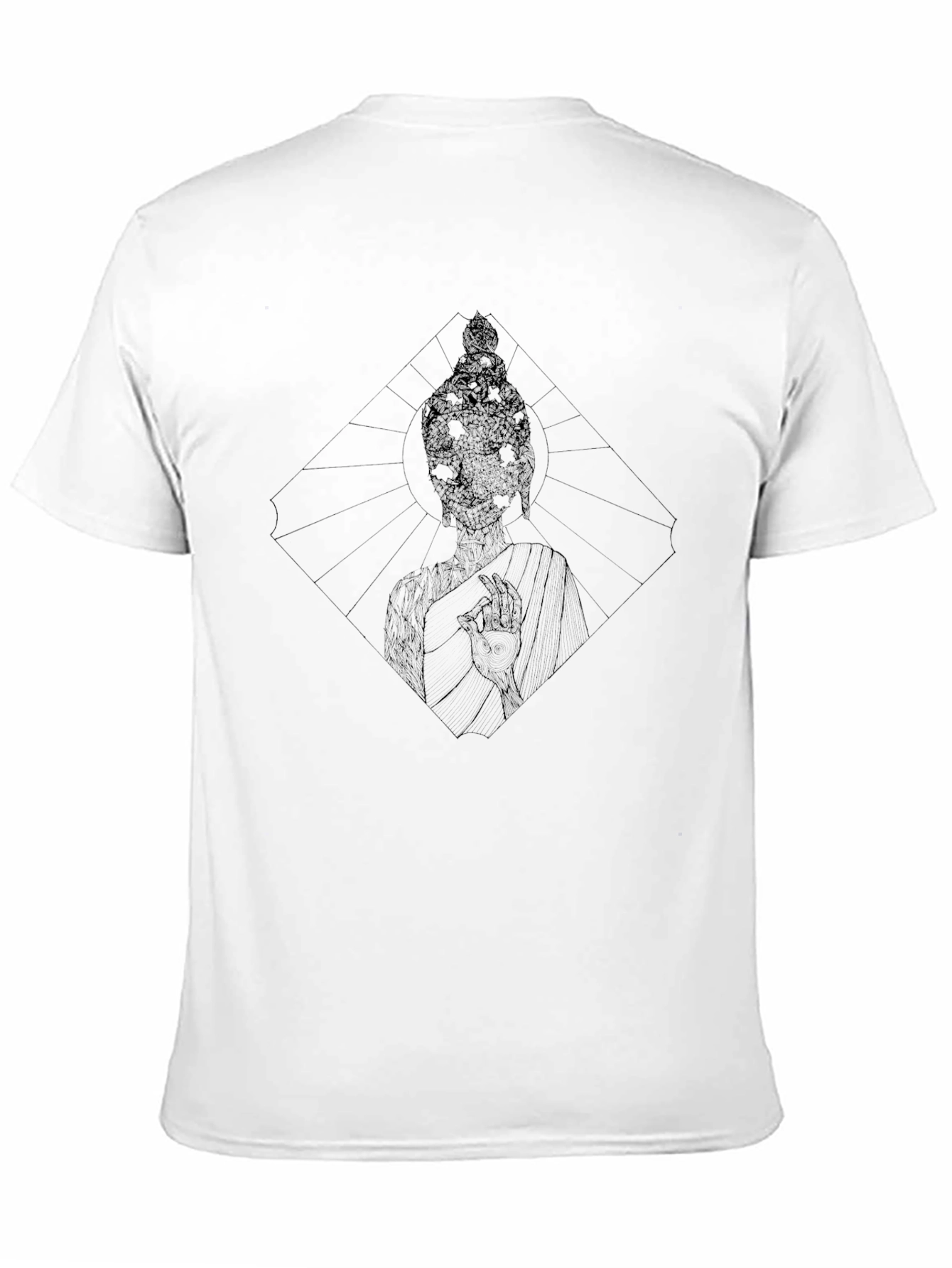Geometric Buddha Black Graphic Tee