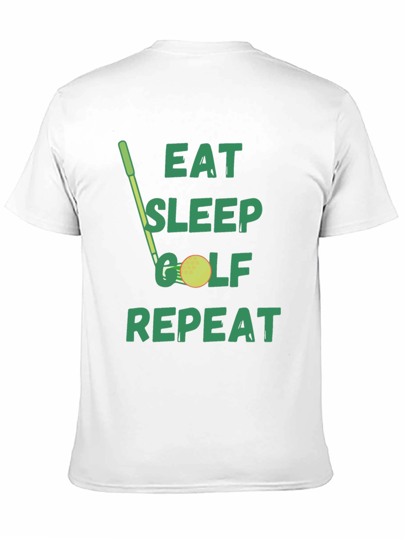 Eat Sleep Golf Repeat Black Graphic Tee