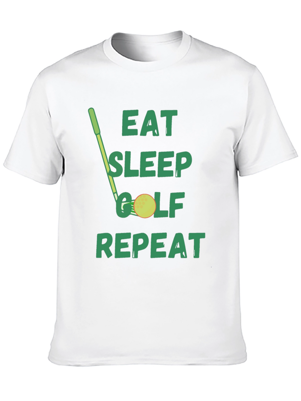 Eat Sleep Golf Repeat Black Graphic Tee
