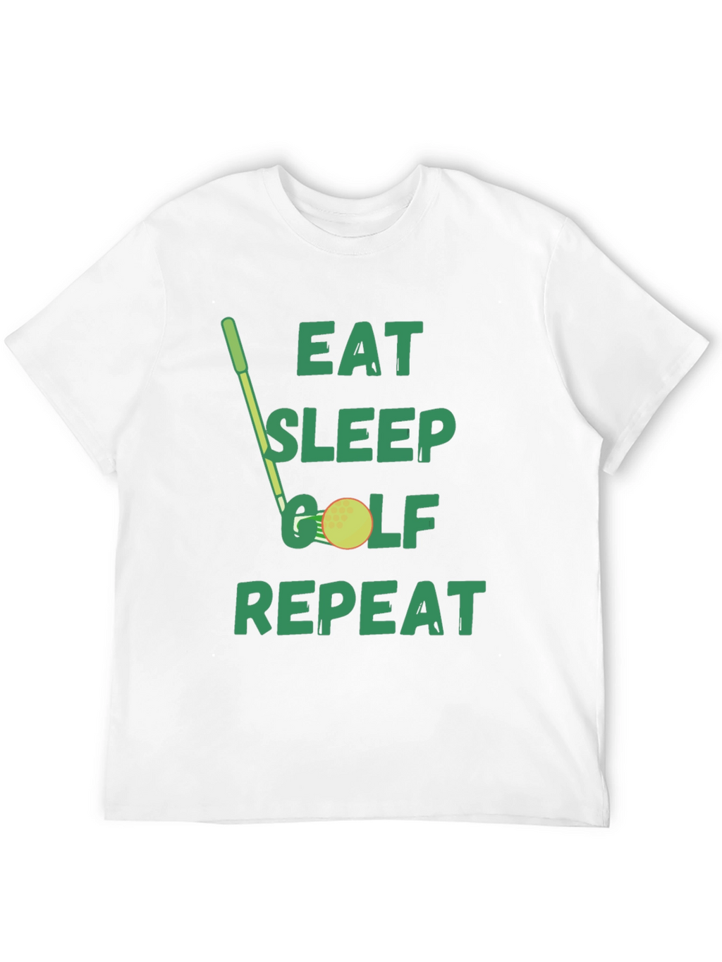 Eat Sleep Golf Repeat Black Graphic Tee