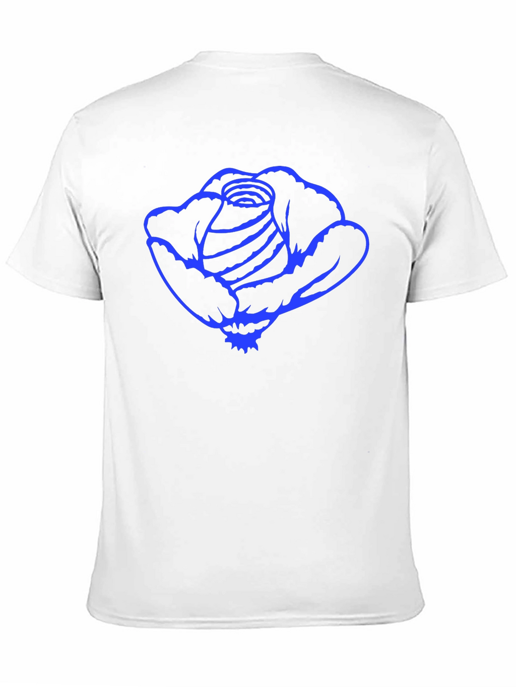 Black T-Shirt with Blue Rose Graphic Print