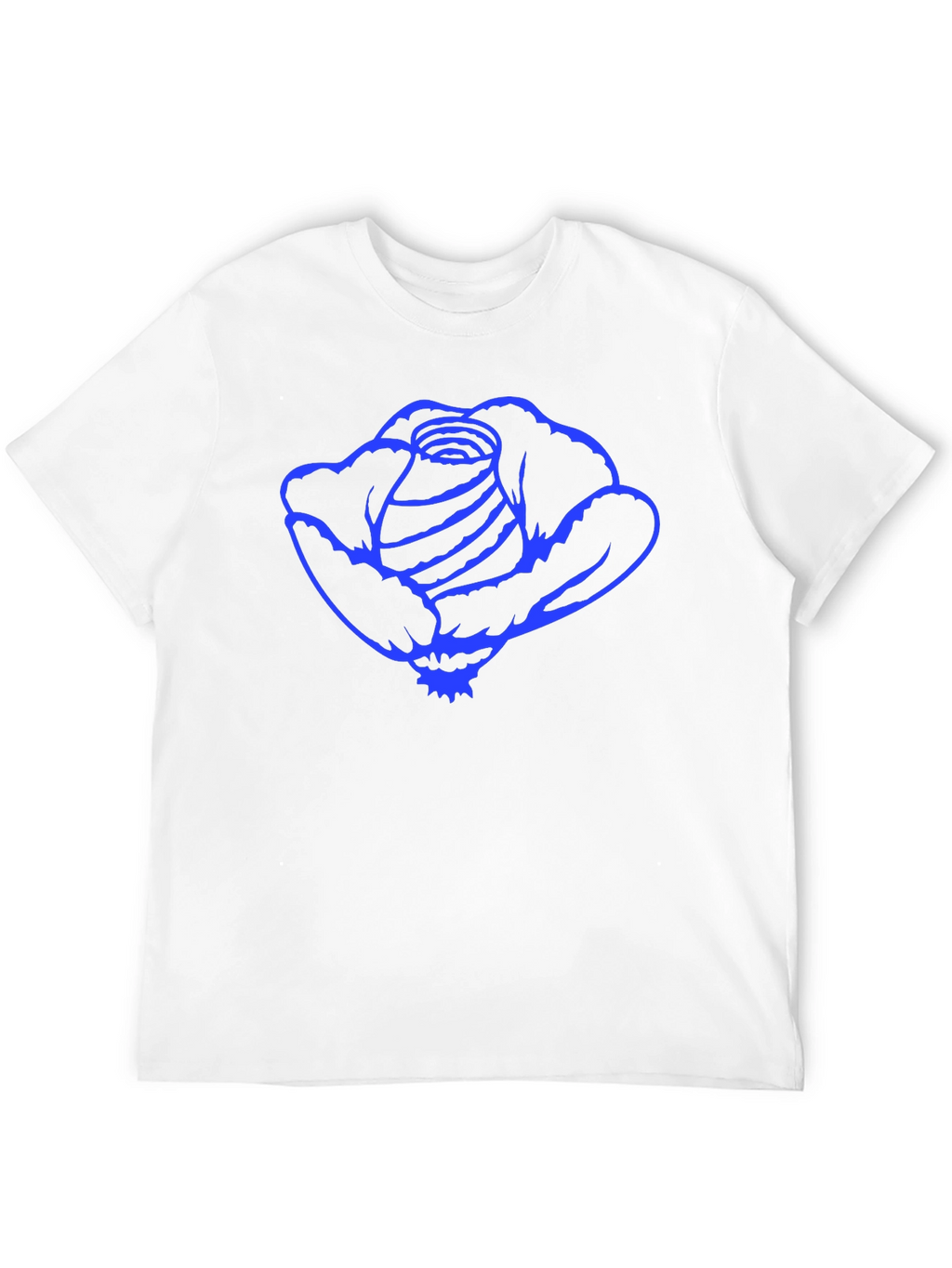 Black T-Shirt with Blue Rose Graphic Print