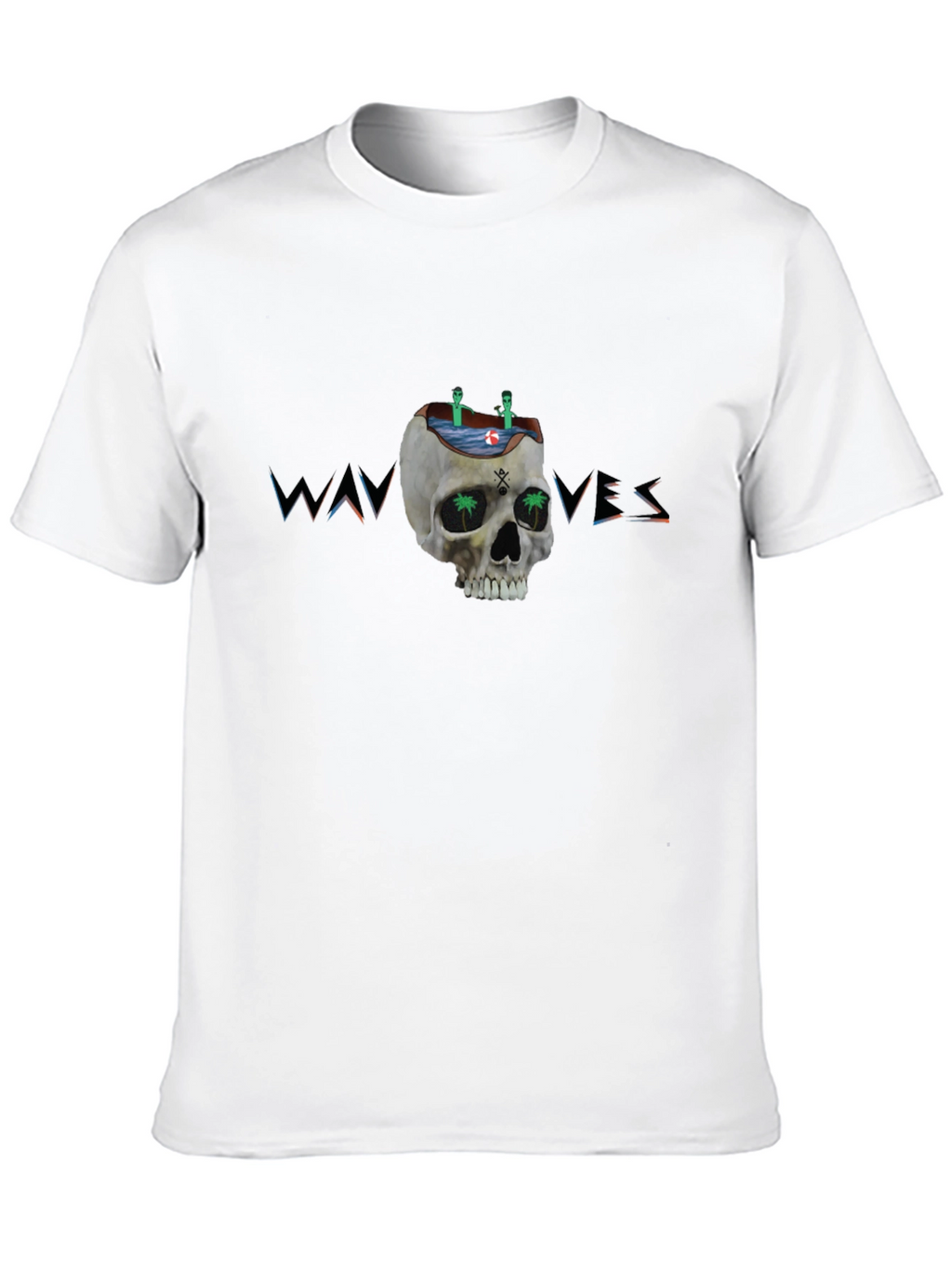 Skull Waves Graphic Tee - Unique Design