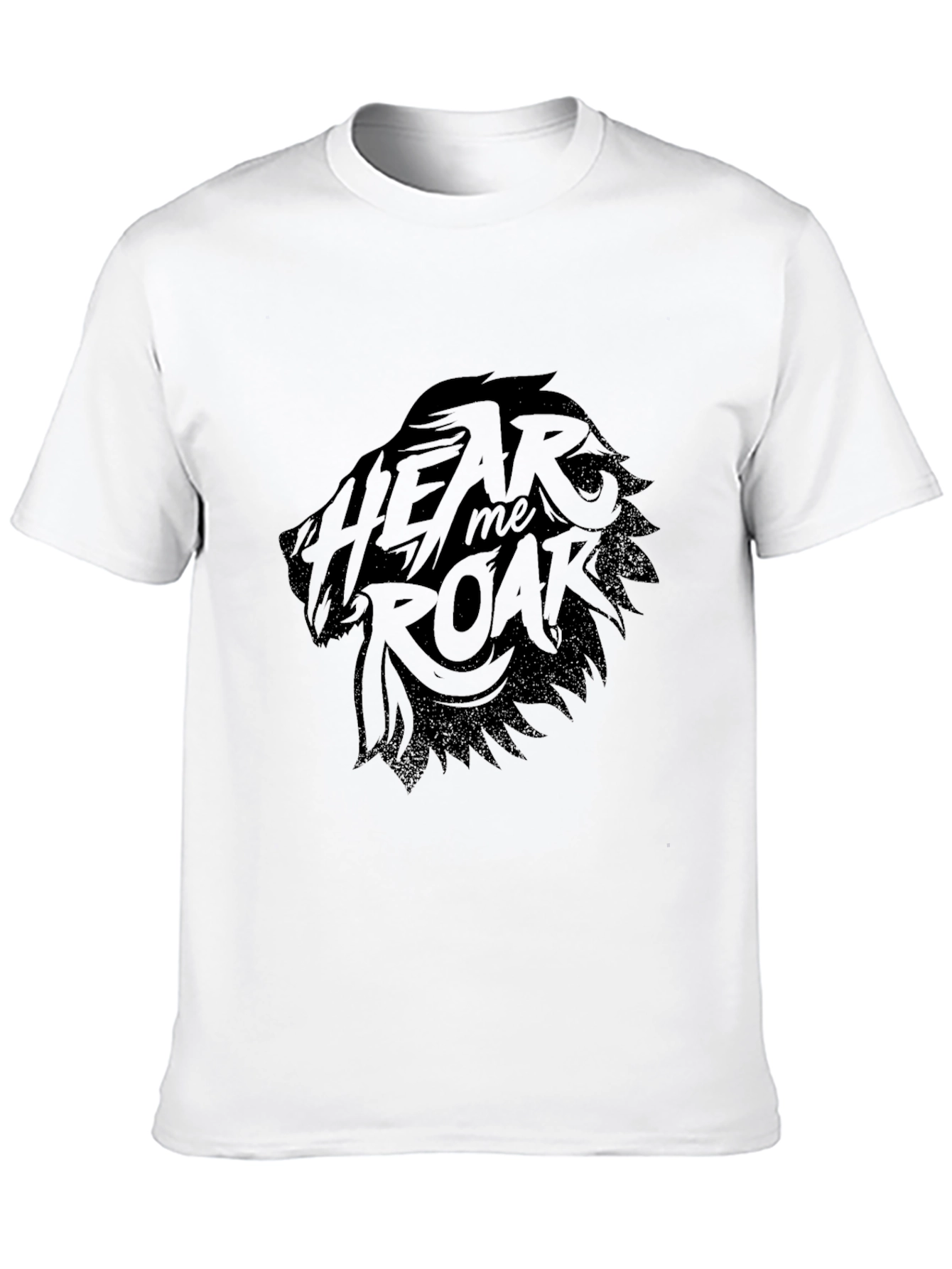 Hear Me Roar Lion Graphic Black T-Shirt