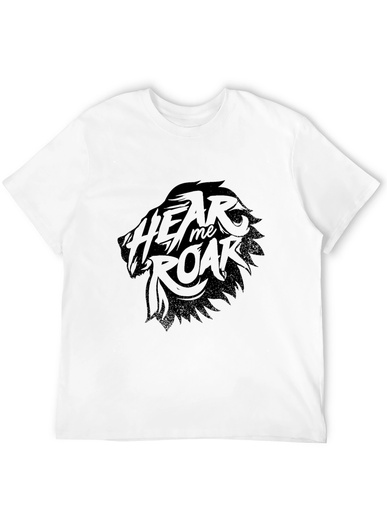 Hear Me Roar Lion Graphic Black T-Shirt