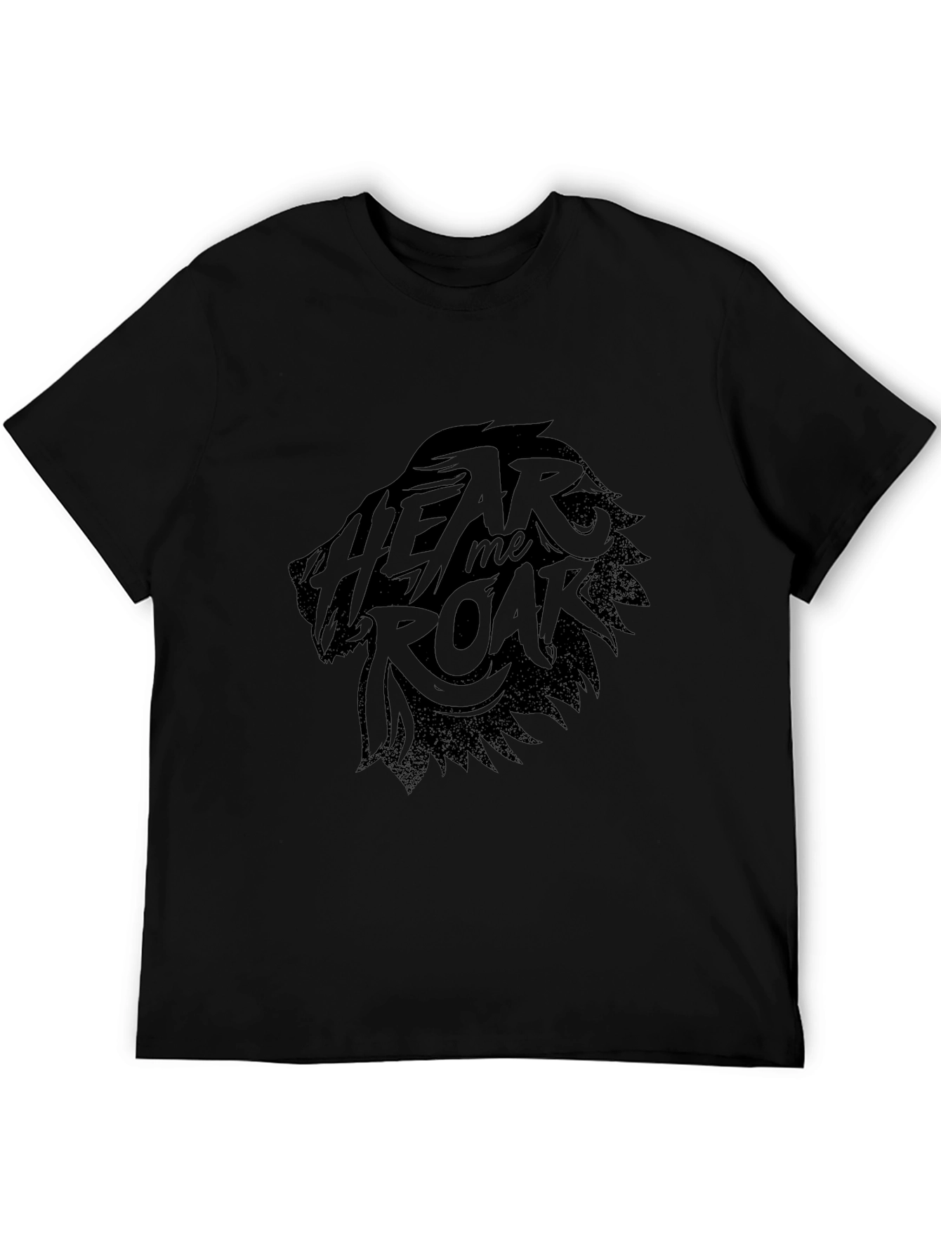Hear Me Roar Lion Graphic Black T-Shirt