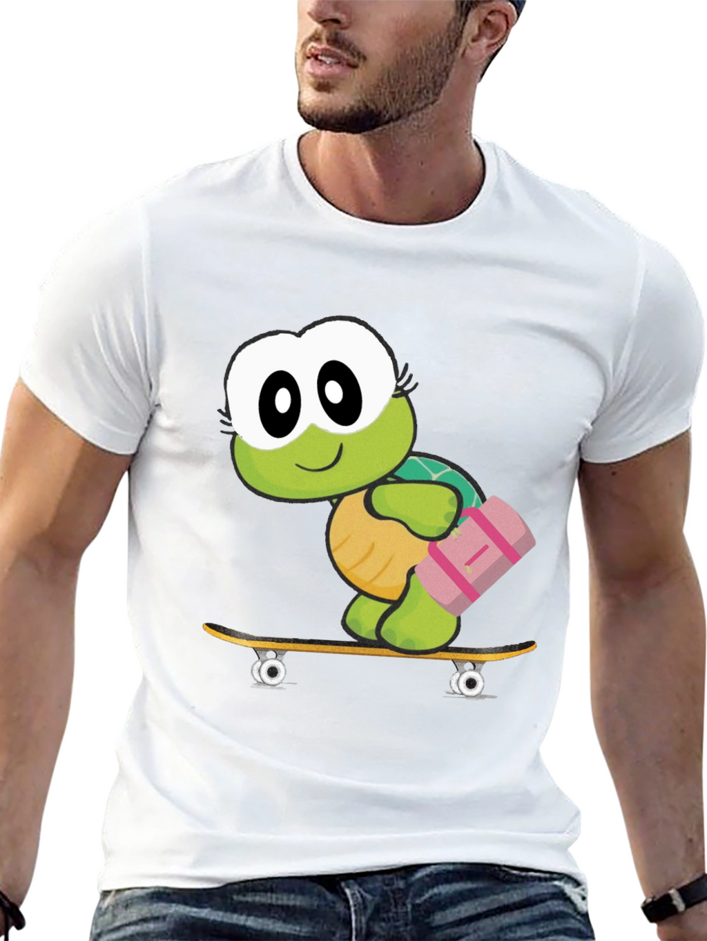 Turtle on Skateboard Graphic T-Shirt