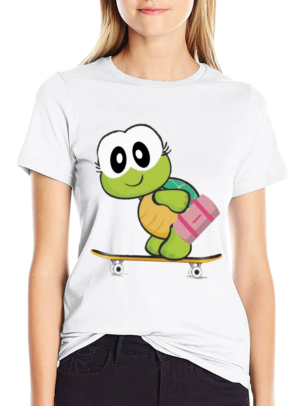 Turtle on Skateboard Graphic T-Shirt