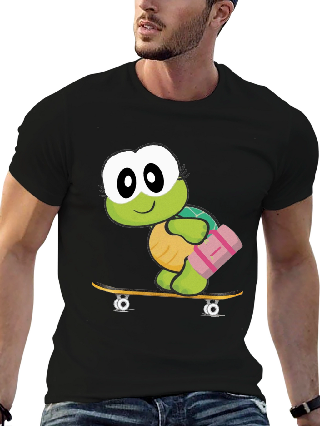 Turtle on Skateboard Graphic T-Shirt