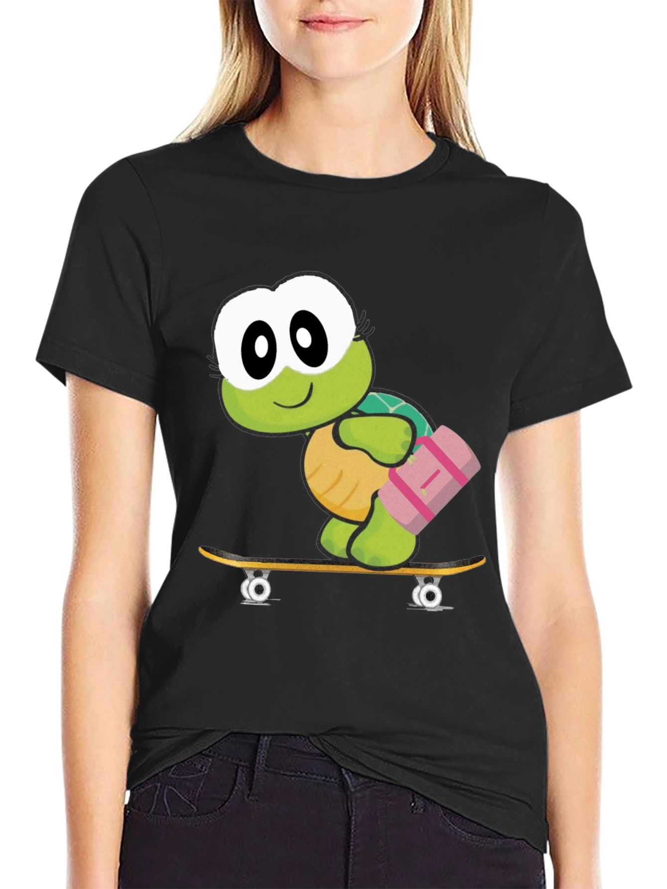 Turtle on Skateboard Graphic T-Shirt