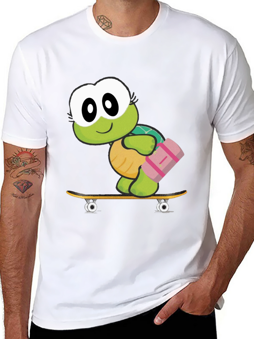 Turtle on Skateboard Graphic T-Shirt