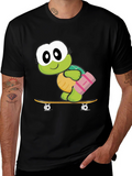 Turtle on Skateboard Graphic T-Shirt