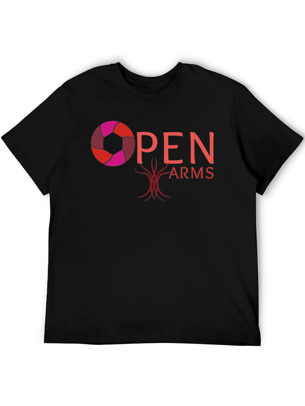 Open Arms Graphic T-Shirt - Black