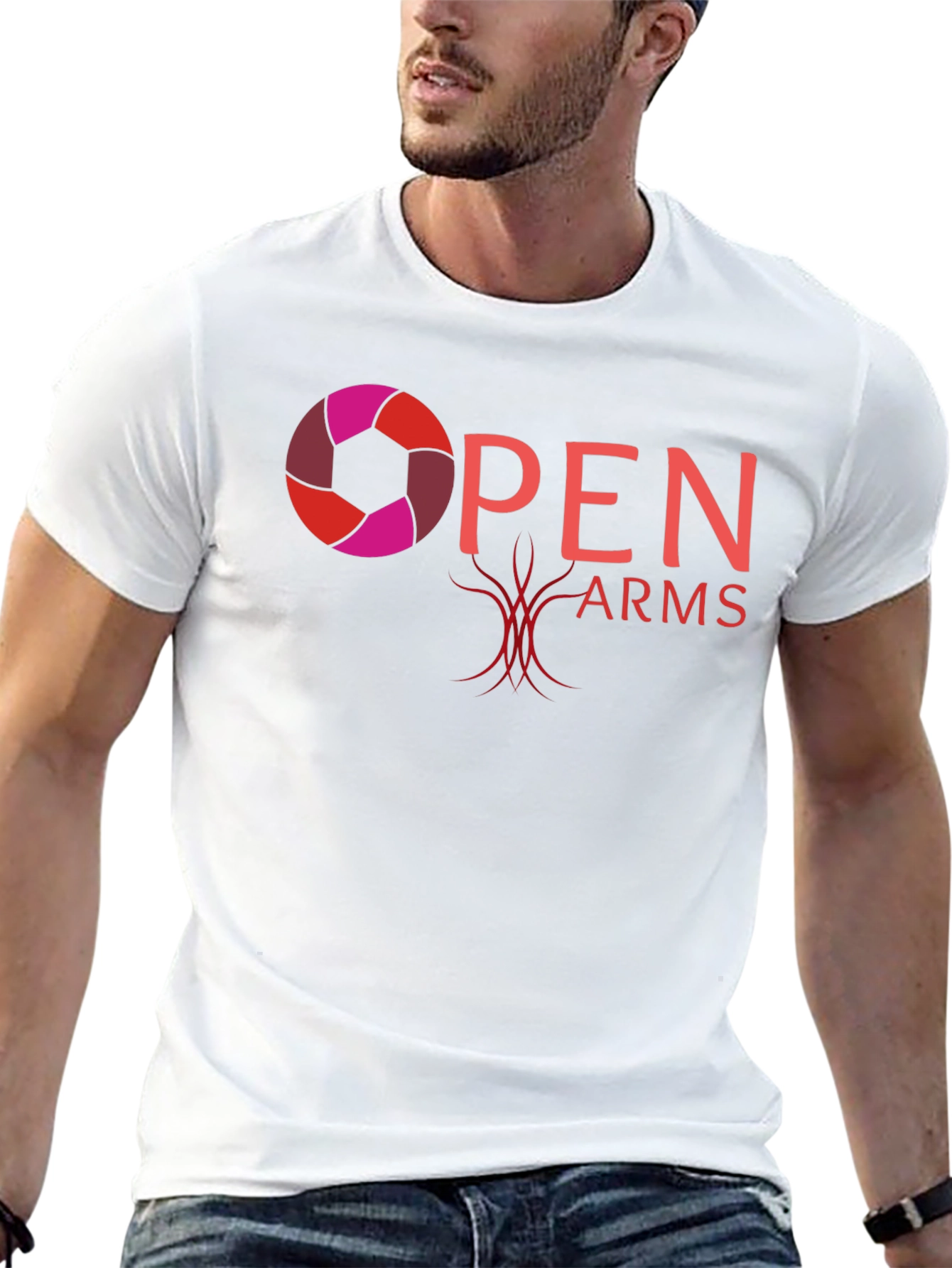 Open Arms Graphic T-Shirt - Black