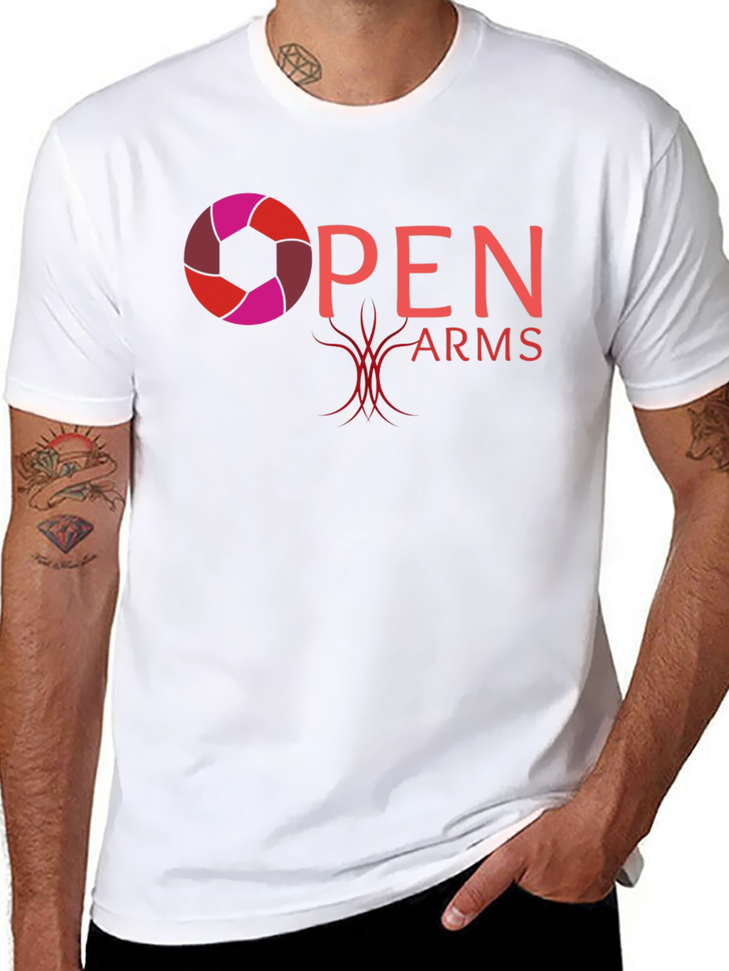 Open Arms Graphic T-Shirt - Black