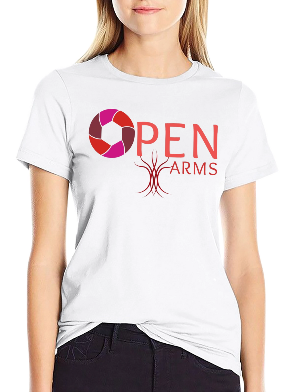 Open Arms Graphic T-Shirt - Black
